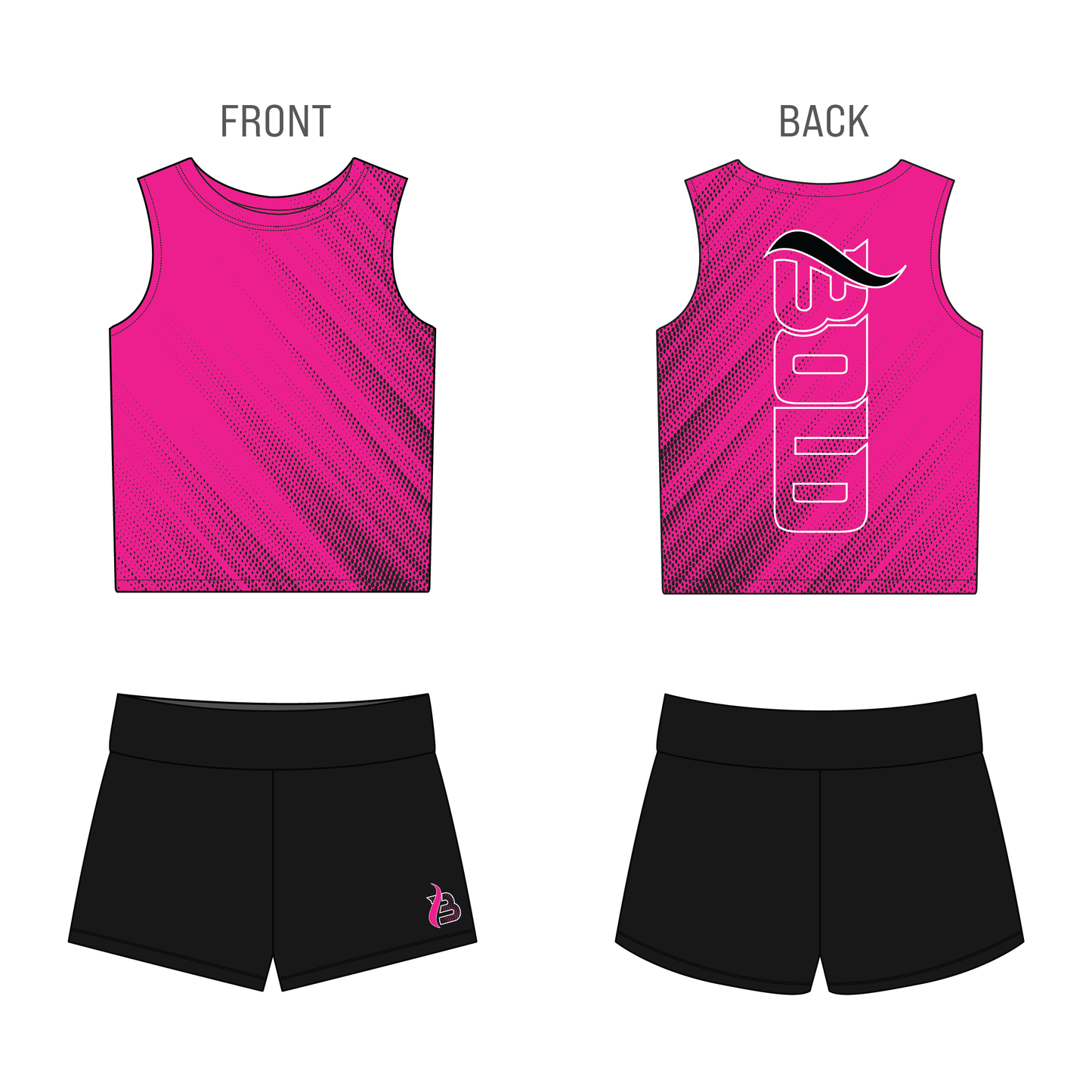 Custom Bold- Hot Pink Tank & Short Sets