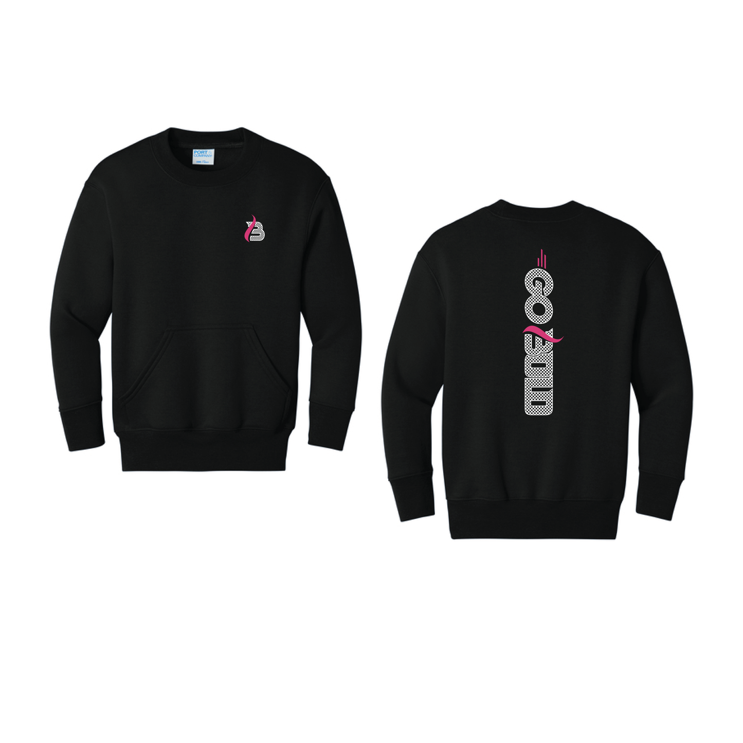 GO BOLD - Port & Co™ Youth Core Fleece Crewneck Pocket Sweatshirt