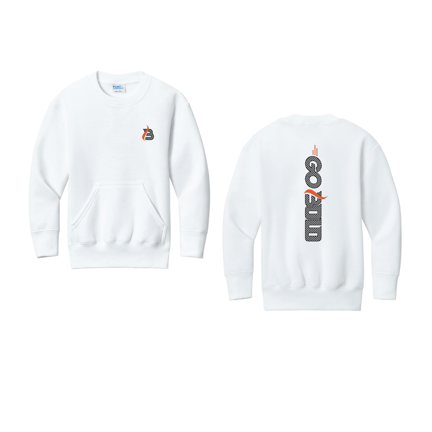 GO BOLD - Port & Co™ Youth Core Fleece Crewneck Pocket Sweatshirt